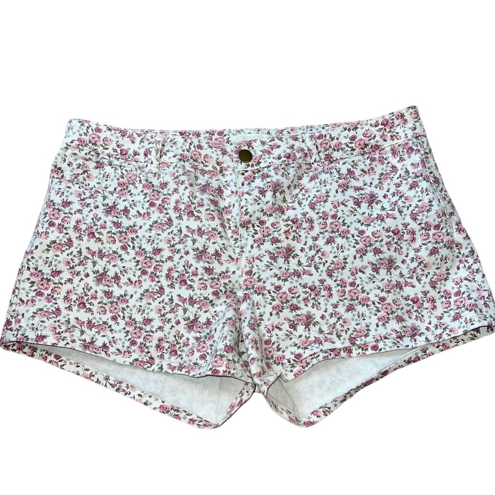Forever 21 Floral Jean Shorts roses print plus size 18